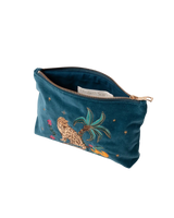 Tropical Jaguar Mini Pouch in Rich Blue