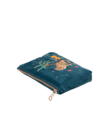 Tropical Jaguar Mini Pouch in Rich Blue
