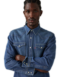 The Levi's® Mens Barstow Standard Western Shirt in Riverside Dark Wash