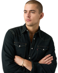 The Levi's® Mens Barstow Western Standard Shirt in Beautiful Ash Blue Black
