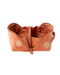 The Elizabeth Scarlett Sun Goddess Open Flat Makeup Bag in Rust
