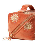 The Elizabeth Scarlett Sun Goddess Open Flat Makeup Bag in Rust