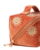 The Elizabeth Scarlett Sun Goddess Open Flat Makeup Bag in Rust