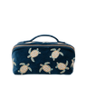 The Elizabeth Scarlett Turtle Conservation Open Flat Makeup Bag in Marine Navy
