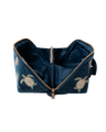 The Elizabeth Scarlett Turtle Conservation Open Flat Makeup Bag in Marine Navy