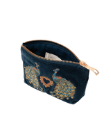 Peacock Floral Coin Purse in Ink Blue
