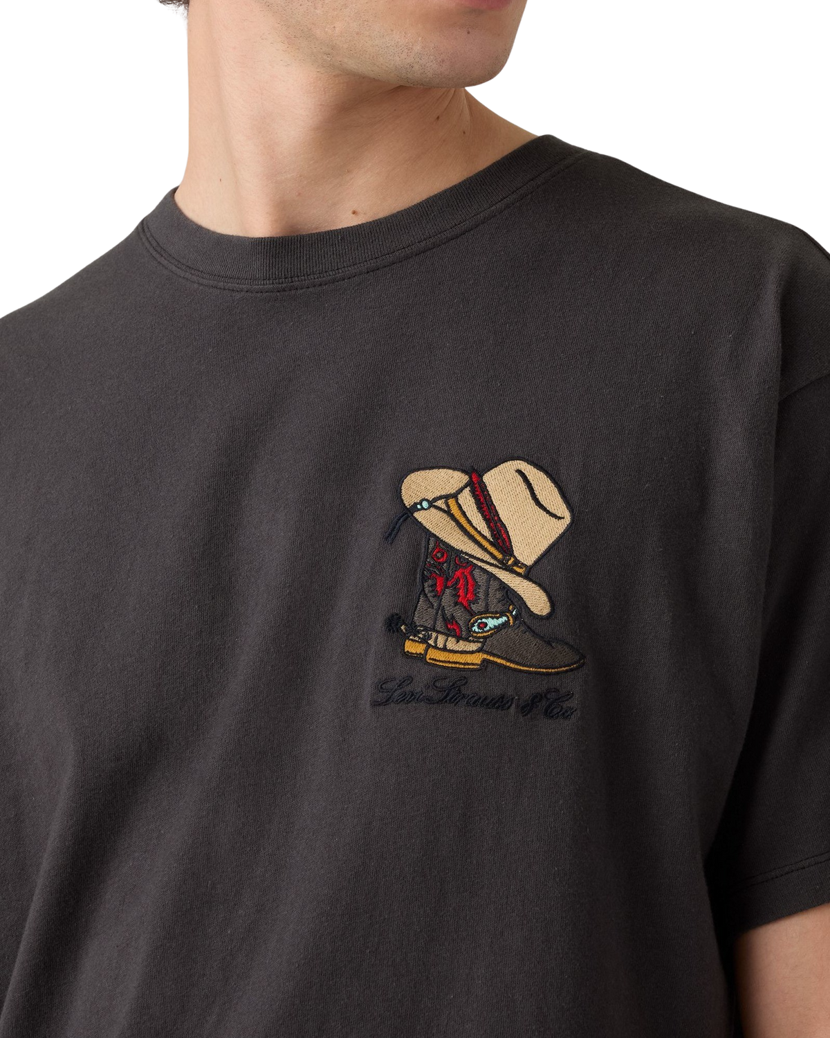 Graphic Vintage T-Shirt in Horseshoe Bison Phantom