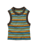 Out There Ribbed Vest in Espresso Multi Stripe