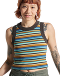 Out There Ribbed Vest in Espresso Multi Stripe
