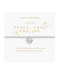 The Joma Jewellery Christmas A Little Peace, Love And Joy Bracelet in Silver Plating