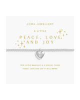 The Joma Jewellery Christmas A Little Peace, Love And Joy Bracelet in Silver Plating