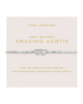 The Joma Jewellery Forever Your Happy Birthday Amazing Auntie Bracelet in Silver Plating