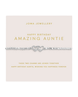 The Joma Jewellery Forever Your Happy Birthday Amazing Auntie Bracelet in Silver Plating