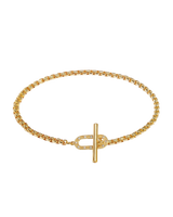 Evermore Oval T-Bar Bracelet in Gold Plating