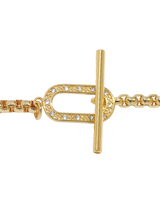 Evermore Oval T-Bar Bracelet in Gold Plating