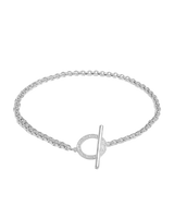 Evermore Circle T-Bar Bracelet in Silver Plating