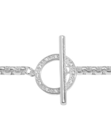 Evermore Circle T-Bar Bracelet in Silver Plating