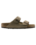 Arizona Soft Footbed Suede Leather Sandals in Taupe