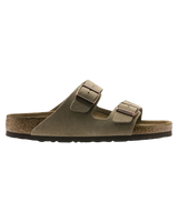 Arizona Soft Footbed Suede Leather Sandals in Taupe