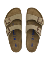 Arizona Soft Footbed Suede Leather Sandals in Taupe