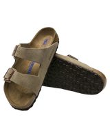 Arizona Soft Footbed Suede Leather Sandals in Taupe