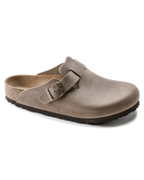 The Birkenstock Womens Boston Natural Leather Oiled Sandals in Tobacco Brown