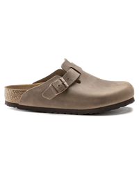 The Birkenstock Womens Boston Natural Leather Oiled Sandals in Tobacco Brown