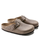 The Birkenstock Womens Boston Natural Leather Oiled Sandals in Tobacco Brown