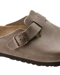 The Birkenstock Womens Boston Natural Leather Oiled Sandals in Tobacco Brown