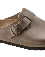 The Birkenstock Womens Boston Natural Leather Oiled Sandals in Tobacco Brown