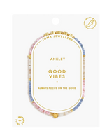 Happy Little Moments Good Vibes Anklet in Gold