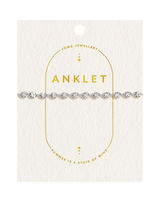 Sparkle Chain Anklet in Silver