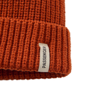 The Passenger Mens Compass Beanie in Dark Rust