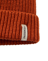 The Passenger Mens Compass Beanie in Dark Rust