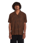 Utopias Print Shirt in Brown Horn