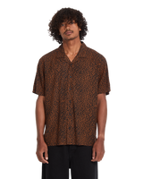 Utopias Print Shirt in Brown Horn