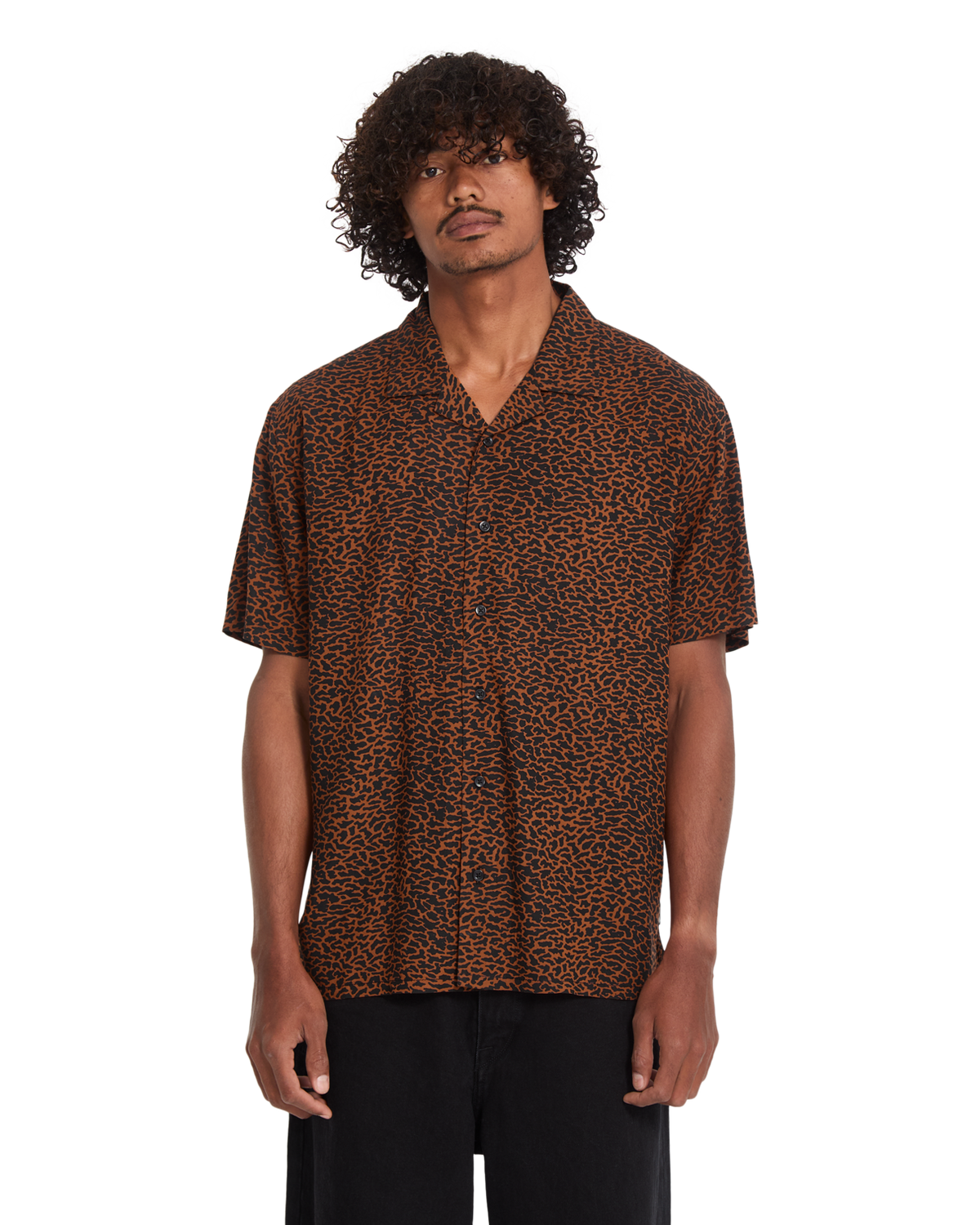 Utopias Print Shirt in Brown Horn