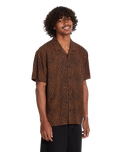 Utopias Print Shirt in Brown Horn