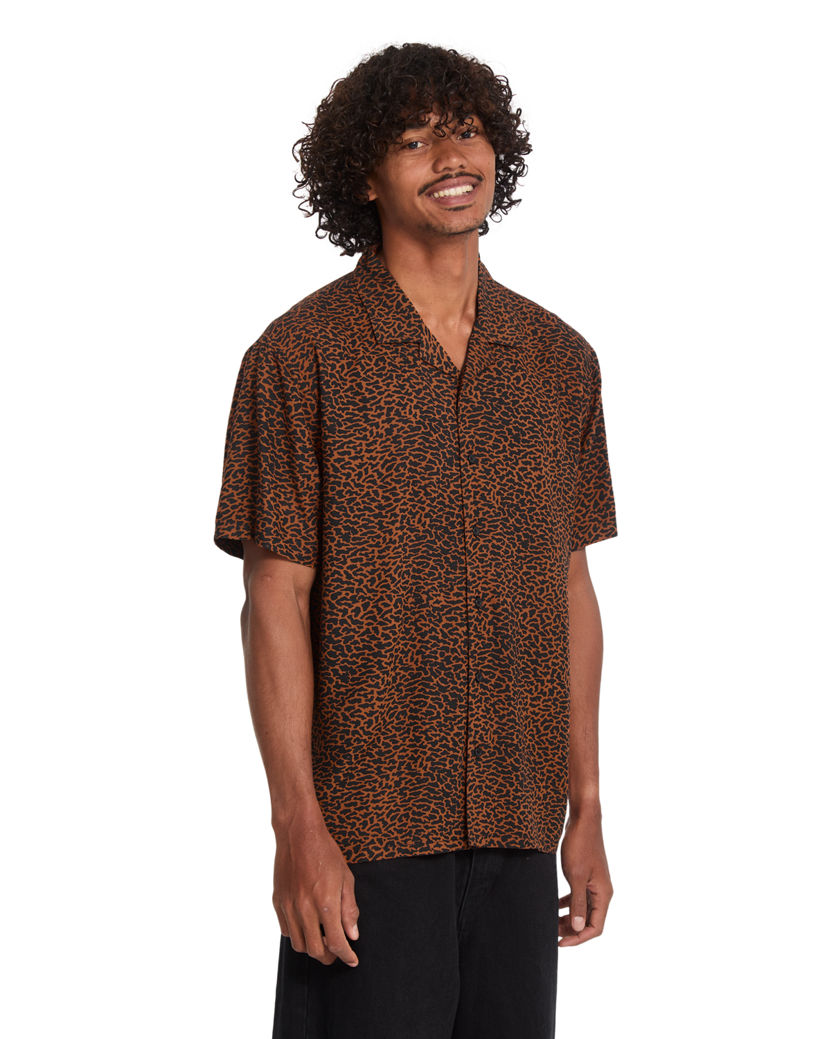 Utopias Print Shirt in Brown Horn