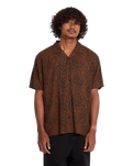 Utopias Print Shirt in Brown Horn