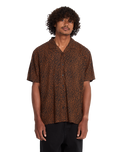Utopias Print Shirt in Brown Horn