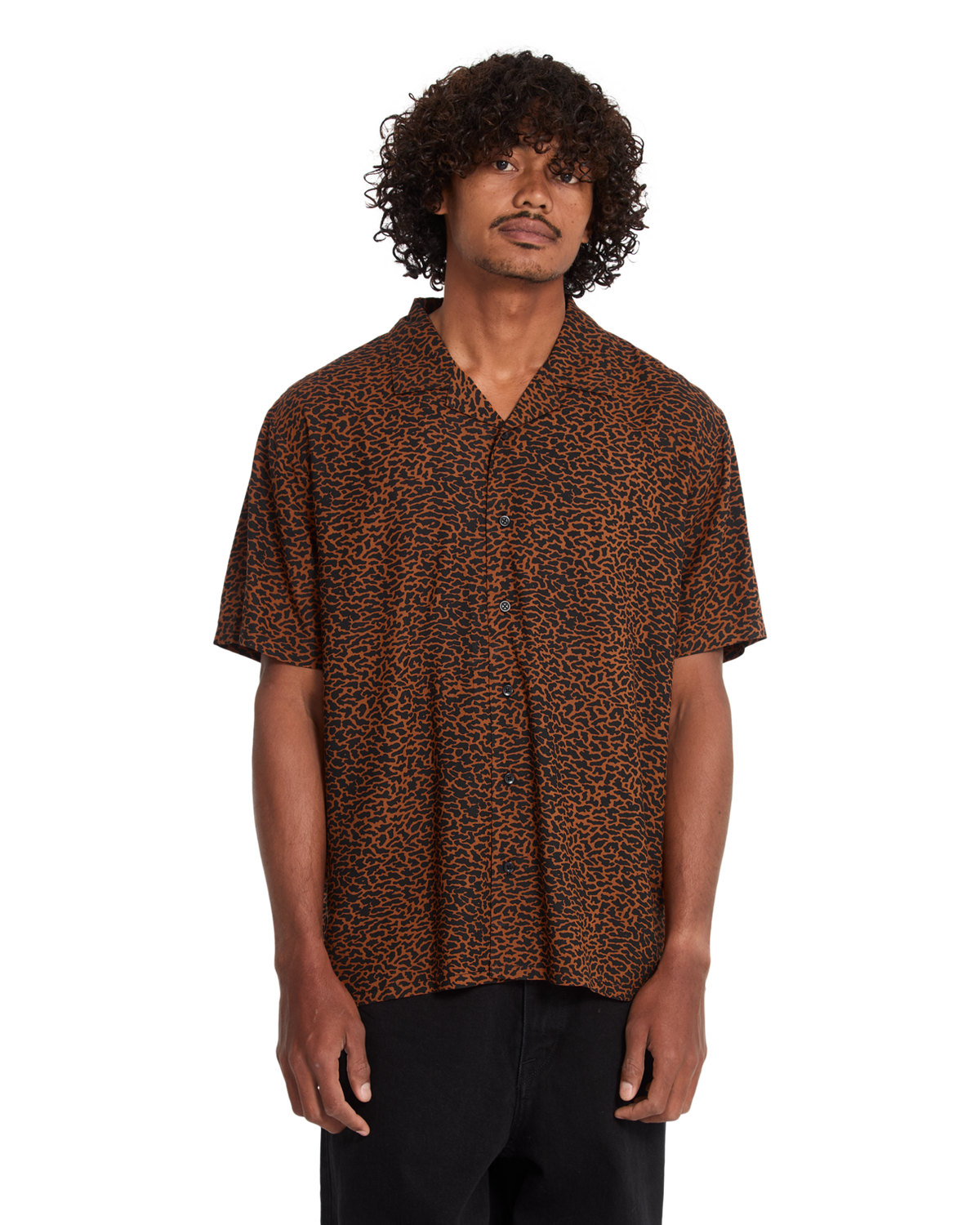Utopias Print Shirt in Brown Horn
