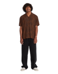 Utopias Print Shirt in Brown Horn