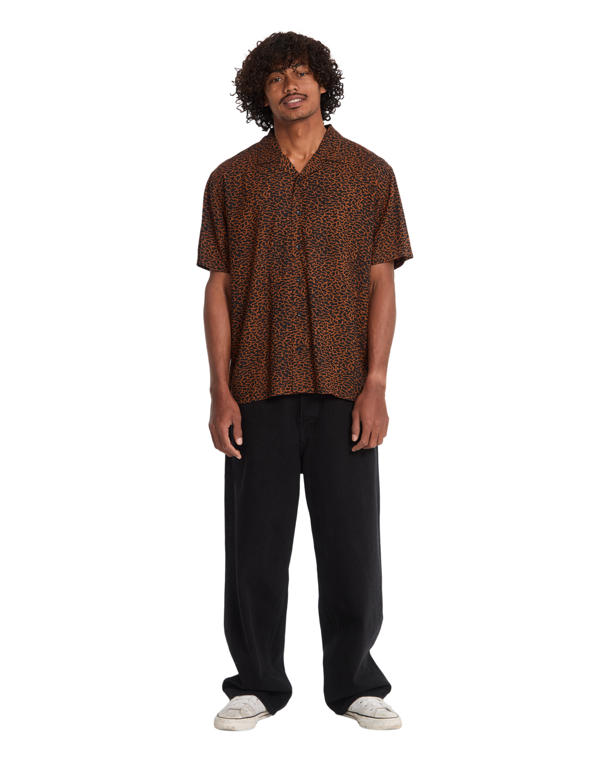 Utopias Print Shirt in Brown Horn