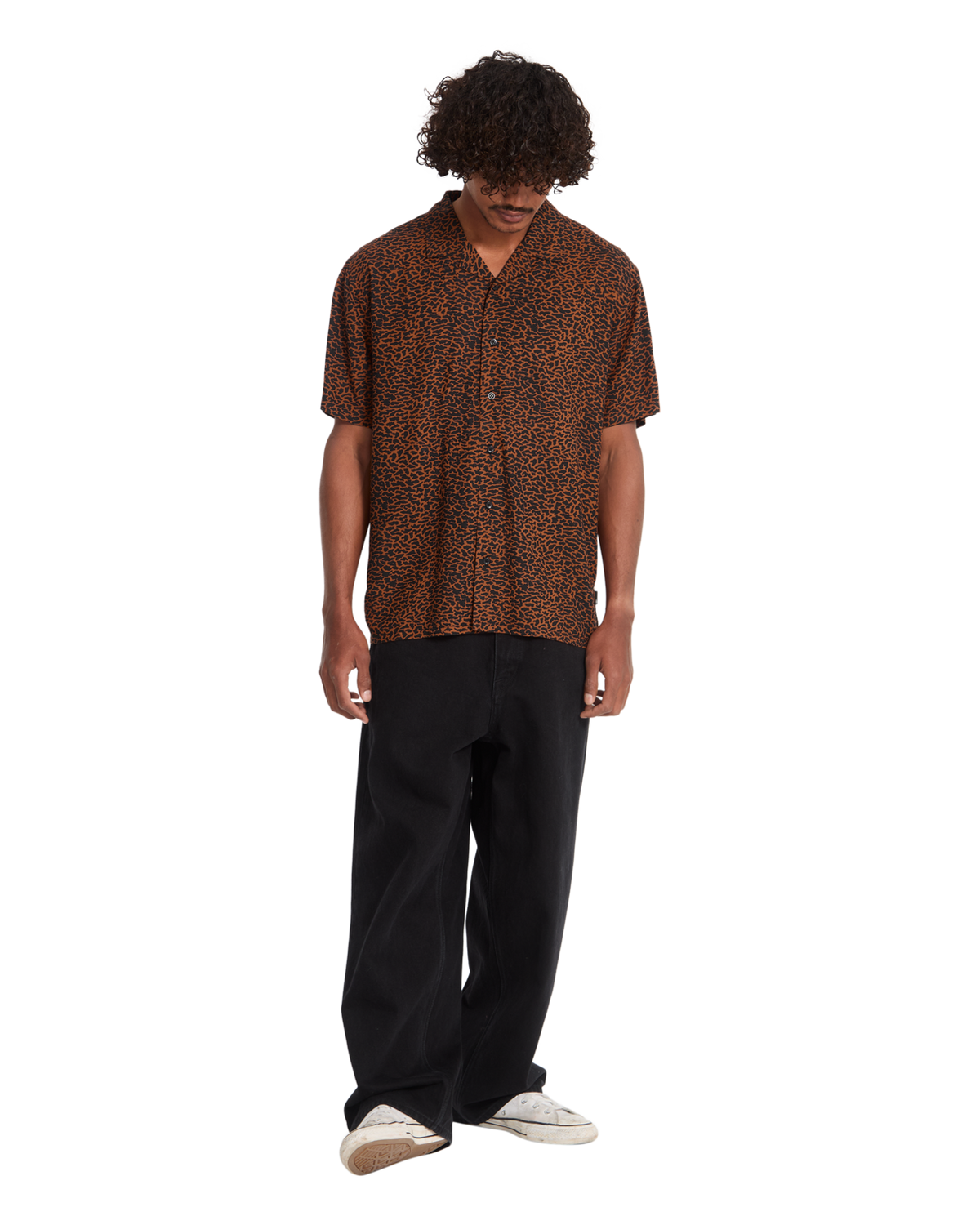 Utopias Print Shirt in Brown Horn