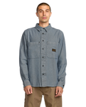 The Volcom Mens Levelstone Shirt in Blue Wash