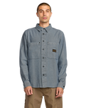 The Volcom Mens Levelstone Shirt in Blue Wash