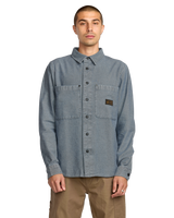 The Volcom Mens Levelstone Shirt in Blue Wash