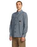 The Volcom Mens Levelstone Shirt in Blue Wash