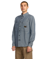 The Volcom Mens Levelstone Shirt in Blue Wash